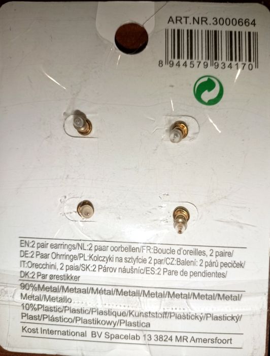 Kolczyki 2 pary.  Art. A 119