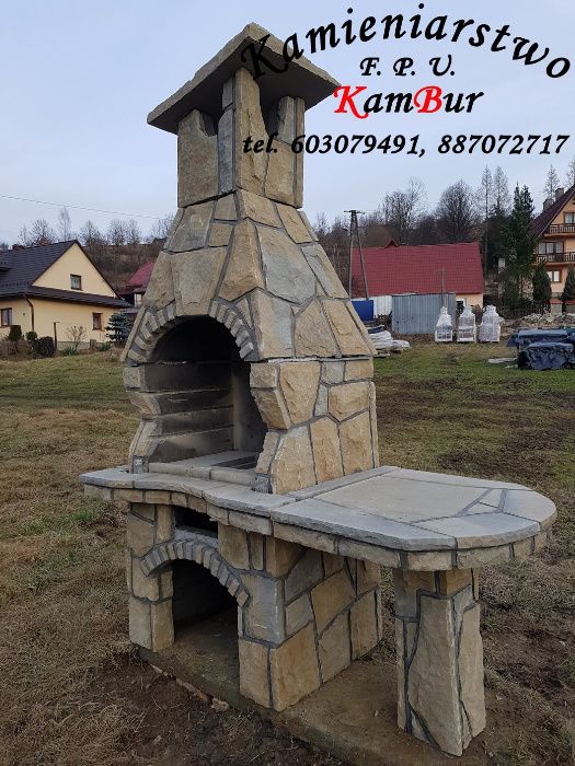 Kominek, Grill ogrodowy z kamienia piaskowego (E3)