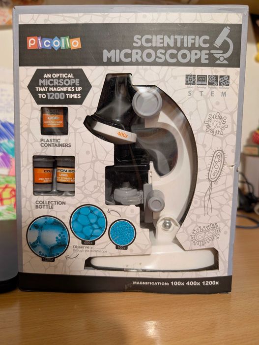 Zestaw edukacyjny Mikroskop z oświetleniem LED, przybliżenie do 1200x