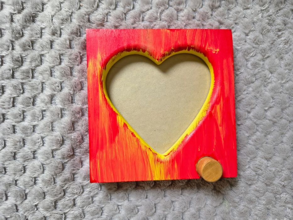 Ramka na zdjęcia drewniana serce