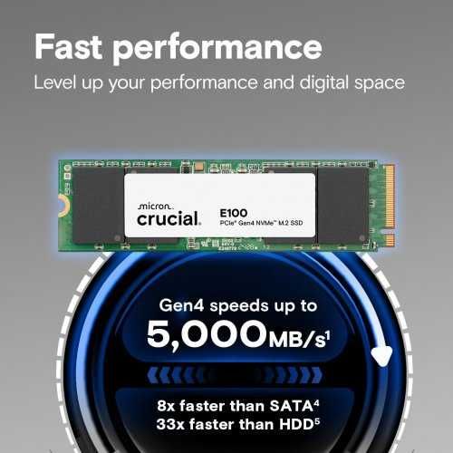 SSD-диск Crucial E100 1TB M.2 (2280 PCI-E) NVMe x4 (CT1000E100SSD8)