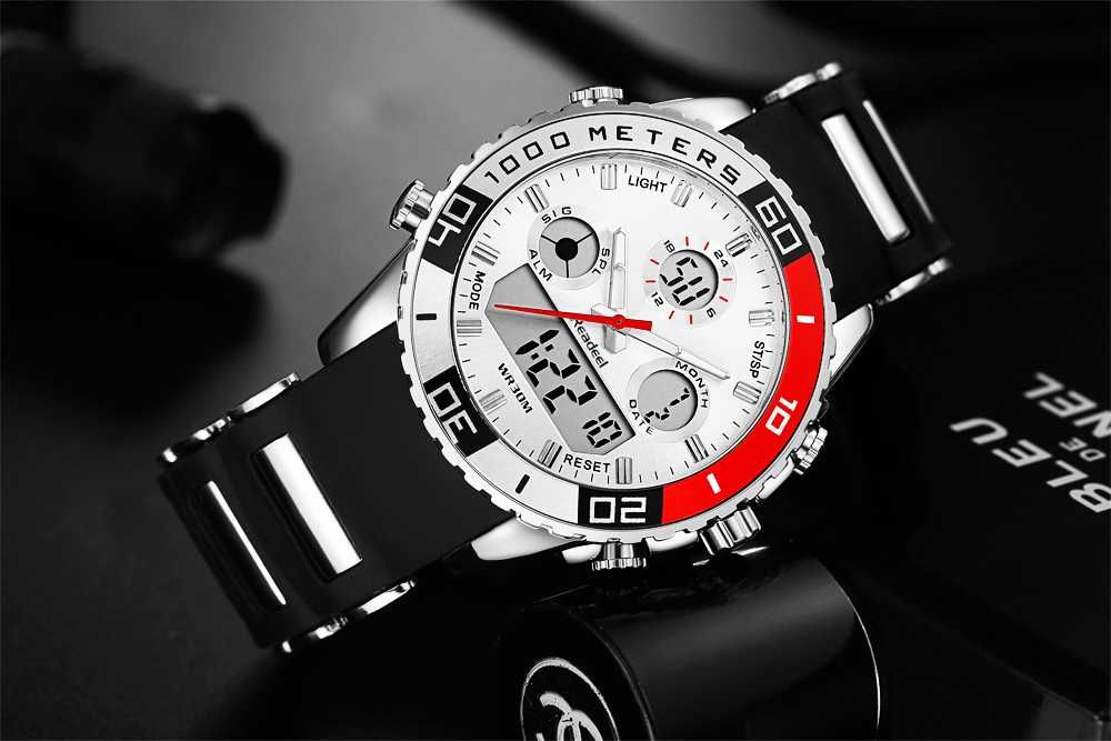 Zegarek męski READEL  z Bezelem do nurkowania czerwony