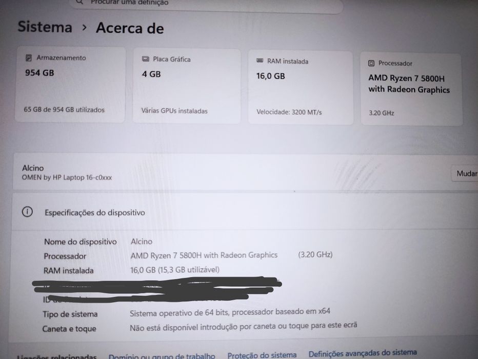 Computador HP omen 16