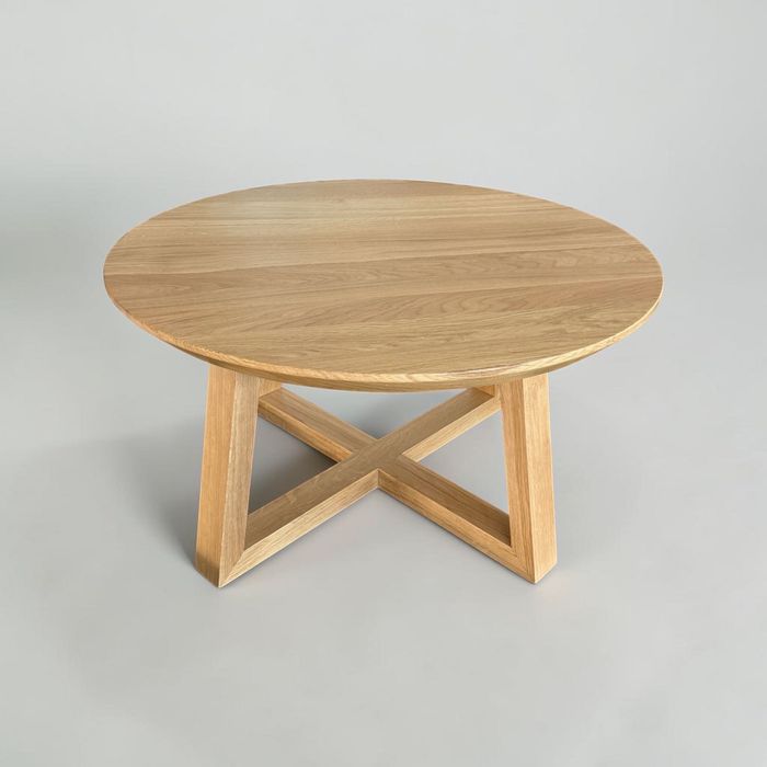 Stół dębowy okrągły premium w stylu japandi lite drewno fi100 gr.4cm OAKLINE - Producent wysoka jakość