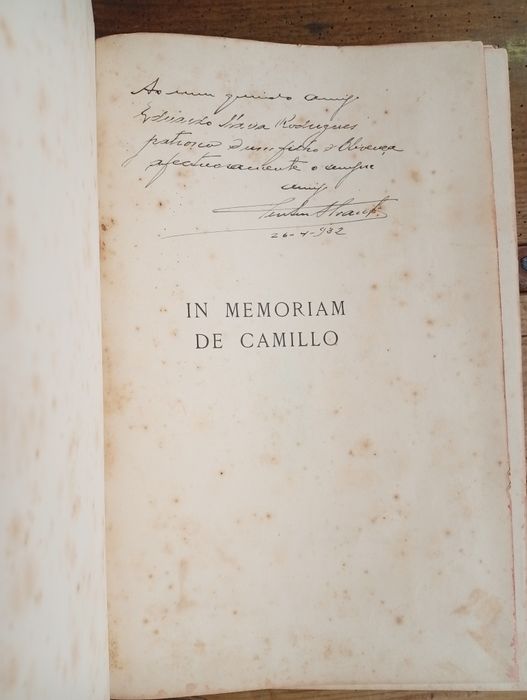 Livro  "In Memoriam de Camillo"
