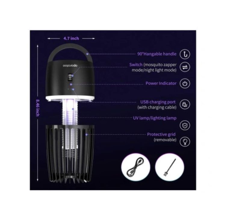 Lampa owadobójcza UV USB elektryczna Aparatoo bezprzewodowa