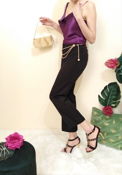 Quiet Luxury Elegant Black pants Czarne eleganckie spodnie na kant