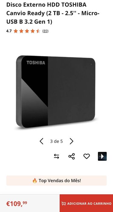 Disco Externo Toshiba 2T