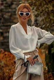 Bluzka długi rękaw serek