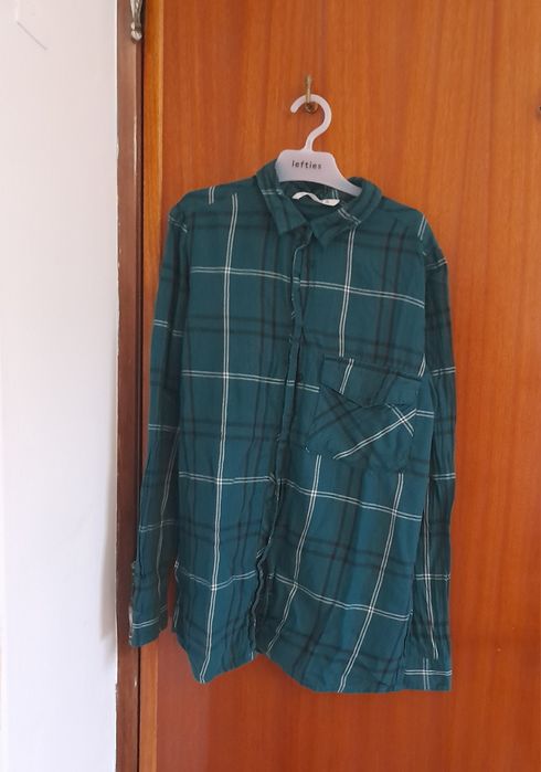 Camisa de manga comprida aos quadrados