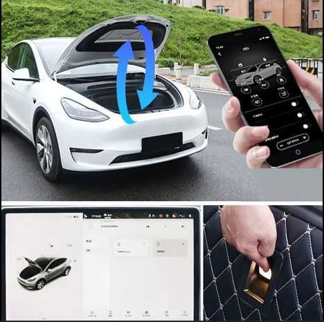 Автоматический капот автоматические ручки дотяжки дверей доводчики Tesla Model Y автоматичні ручки
