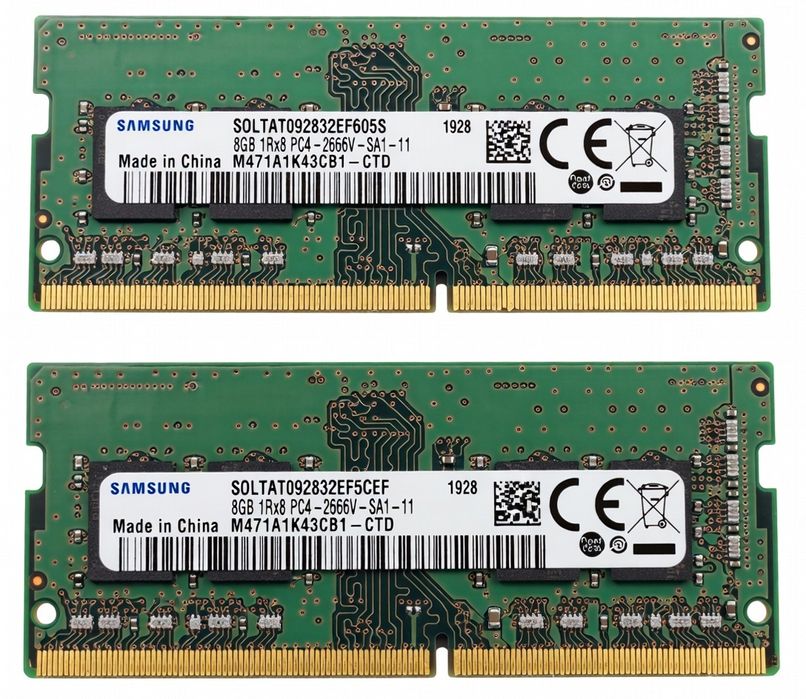 Pamięć RAM 8GB DDR4  Samsung 2666, do laptopa - w jednej kości