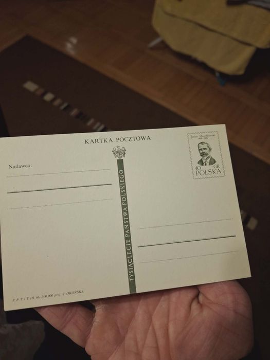Kartka pocztowa z 1966r.z serii Tysiąclecie Państwa Polskiego Juliusz Marchlewsk działacz polski.