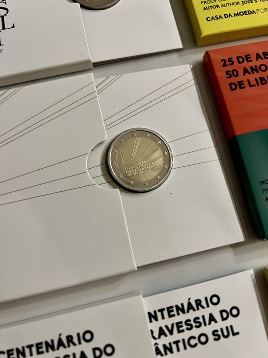 5 moedas proof de diferentes anos de Portugal
