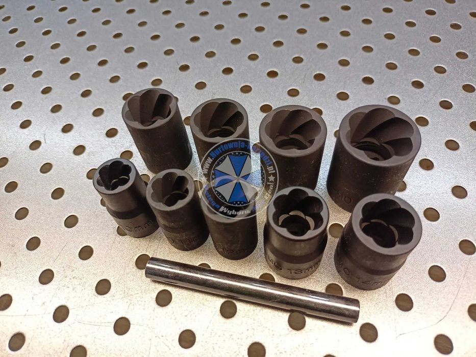 Zestaw nasadek do urwanych obrobionych śrub 3/8" 10-19mm do urwanych