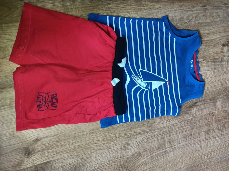 Komplet chłopięcy lato 5 10 15 szorty t-shirt 98/104