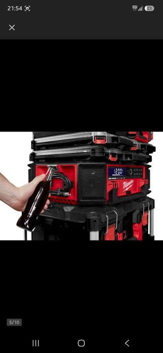 Radio budowlane Milwaukee M18 PACKOUT DAB+ ładowarka  bluetooth
