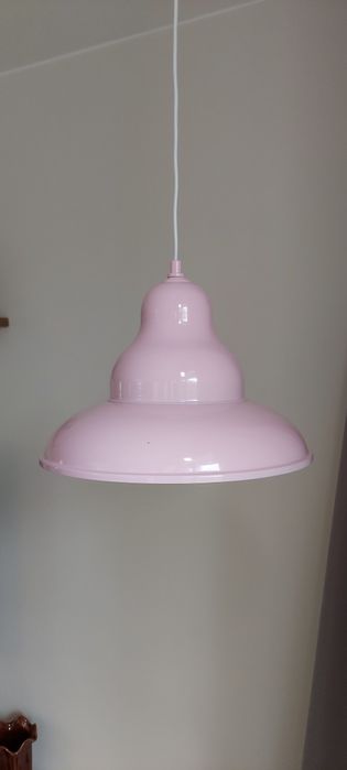 Nowa lampa sufitowa ozdobna różowa metalowy duży klosz loft industrial