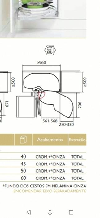 Canto Lemans para movel de cozinha