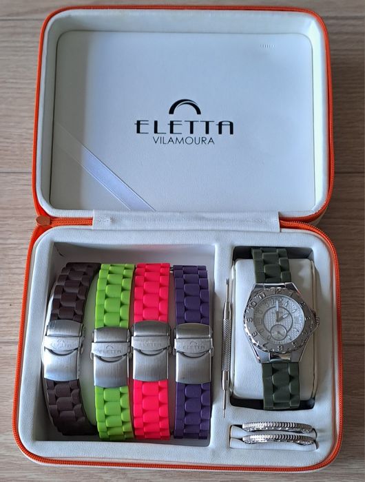 Relógio  ELETTA Vilamoura, com 5 Braceletes e 2 Aros. Como NOVO
Só entrego pessoalmente
