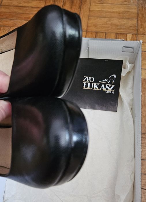 Buty skórzane, eleganckie pantofle, czólenka, szpilki, r.35