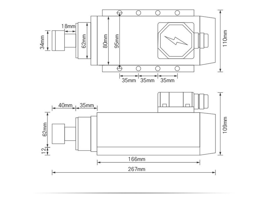 Wrzeciono frezarki CNC 2.2kW  2200W ploter silnik