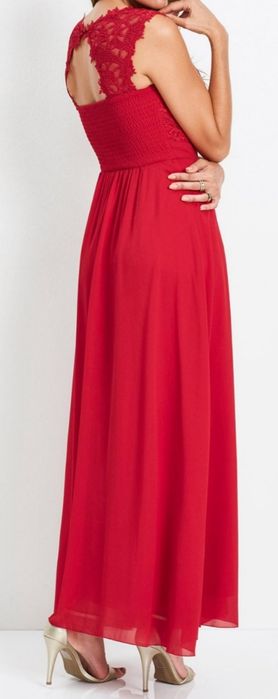 Nowa czerwona sukienka 50 xxxxl długa maxi koronka zwiewna wesele 18