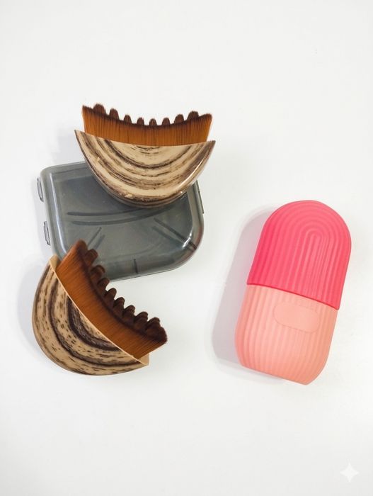 2 Szczotki do masażu limfatycznego twarzy plus GRATIS -ice roller!