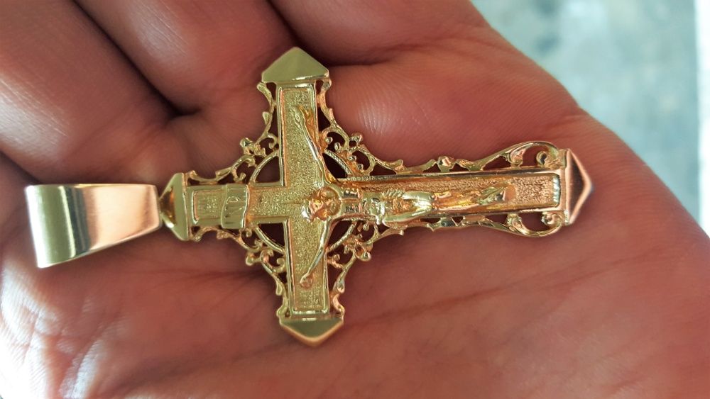 OGROMNY ZŁOTY KRZYŻ - Papieski - 585 - Warszawa