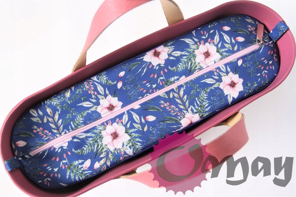 Niebieski organizer do OBAG STANDARD róże pudrowy róż 2 kieszenie OMAY
