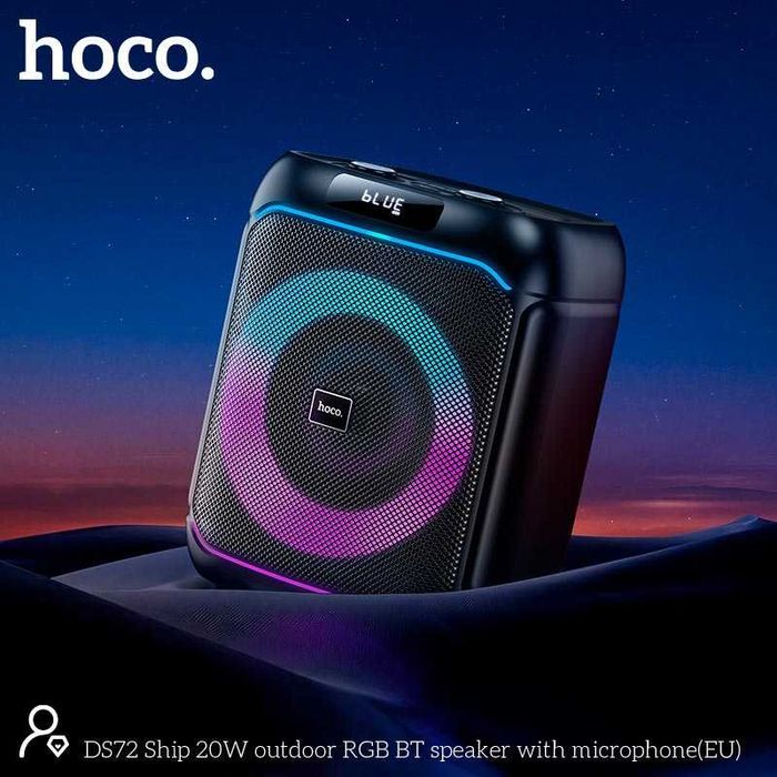 Портативная колонка караоке беспроводной микрофон 8" 20 Вт HOCO DS72