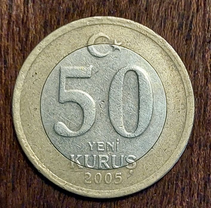Moeda da Turquia [50 KURUS) do Ano 2005