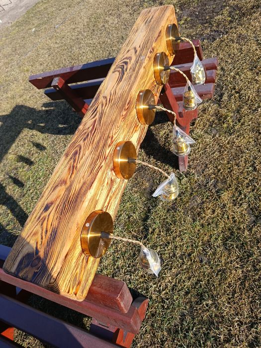 Lampa drewniana wisząca do altany na taras do garażu
