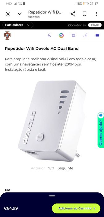 3 equipamentos Devolo Wi-Fi Repeater AC
