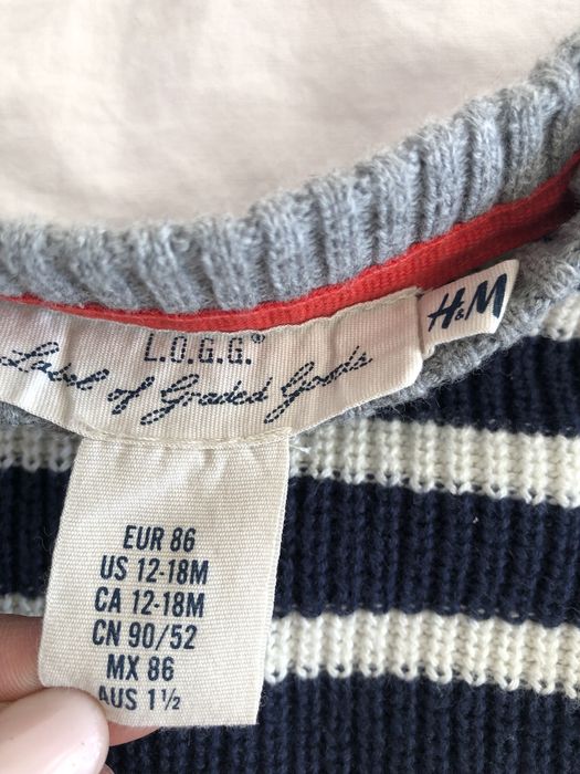 Sweterek w paski dla chłopca r.86 H&M