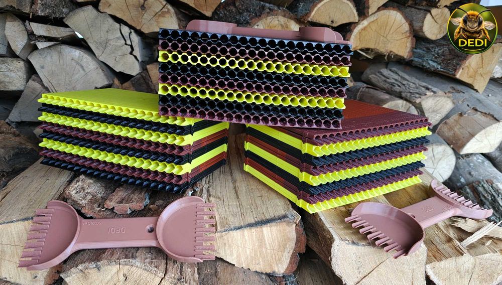 Formatki siedliskowe dla pszczoły Murarki / COMBO otwory 10mm i 7mm