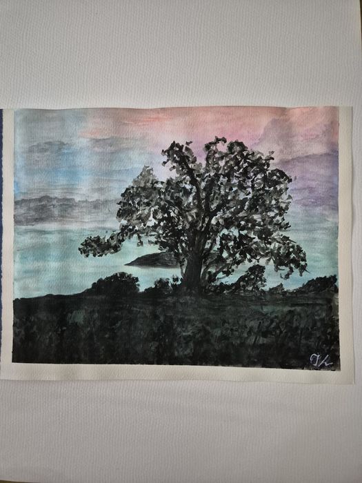 Pintura em aguarela Memórias da Costa Rica.