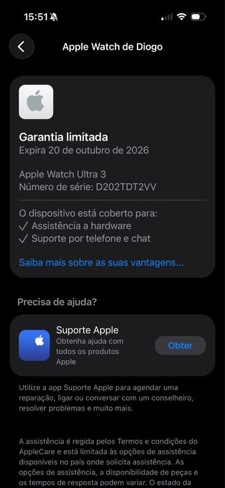 Apple watch ultra 3 com garantia