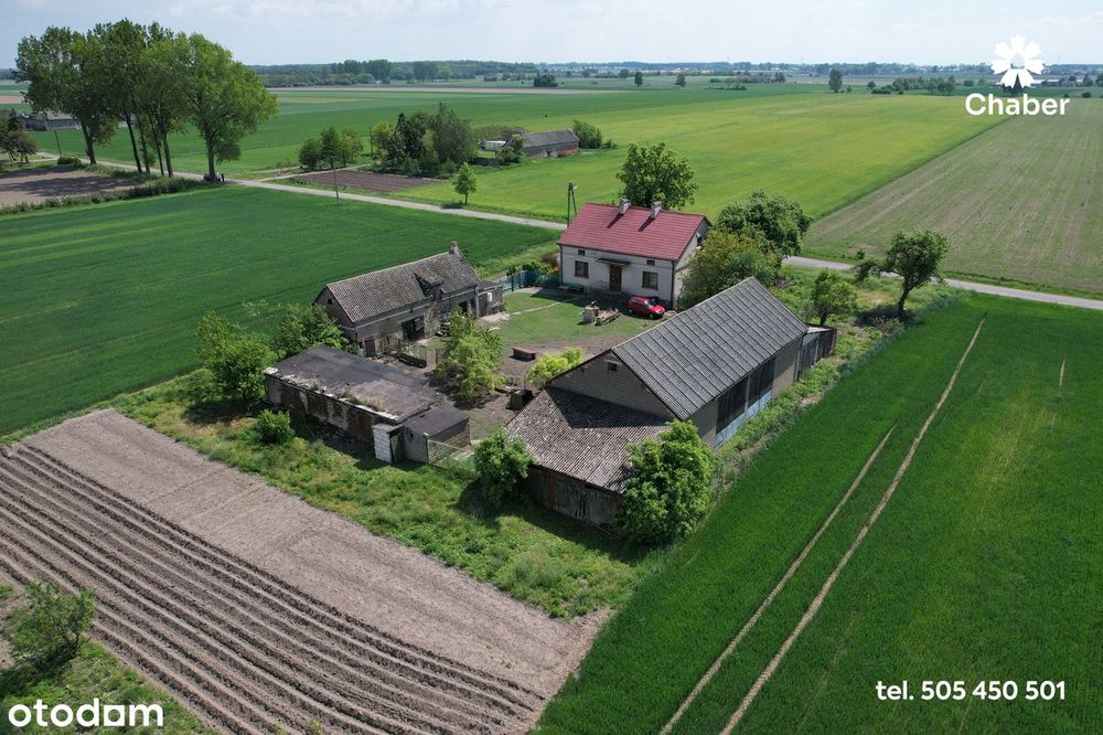 Siedlisko z domem 100 m2, działką 3378 m2 na wsi