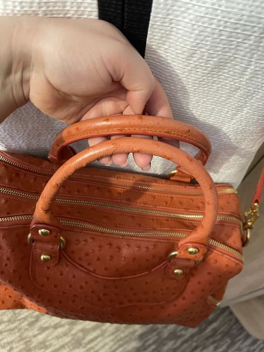 Ексклюзивна шкіряна сумка rebecca minkoff, шкіра страуса