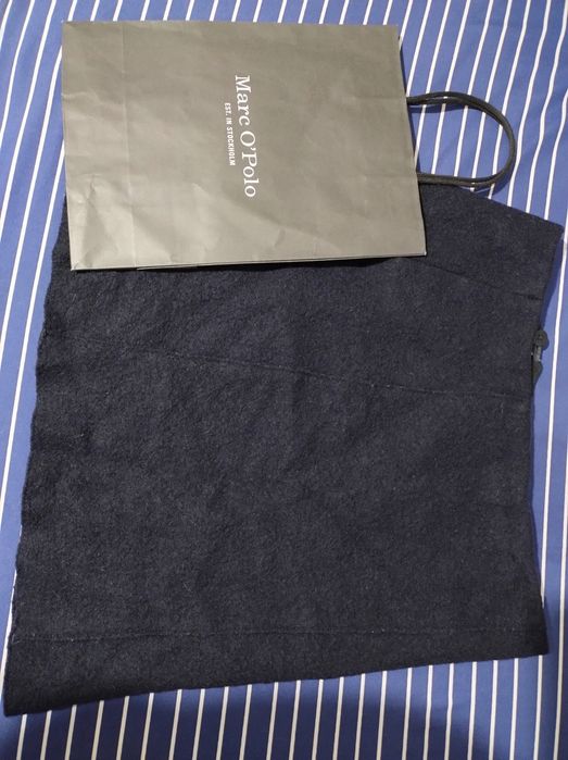 Wełniana granatowa spódnica Marco Polo.Rozm.S.Mini.