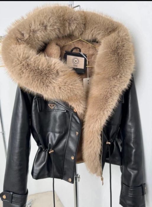Zimowa kurtka z pięknym gęstym lisem