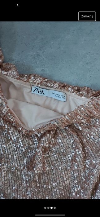 Sukienka cekinowa Zara r.L