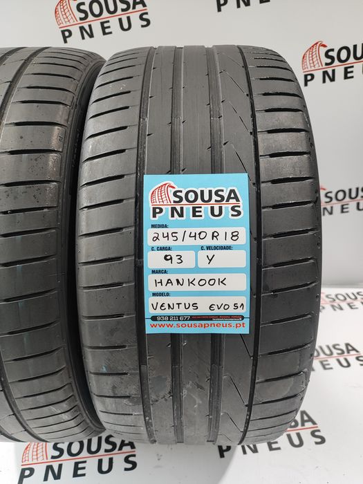 150 Euros 2 pneus 245-40R18 93Y Hankook - Oferta dos Portes