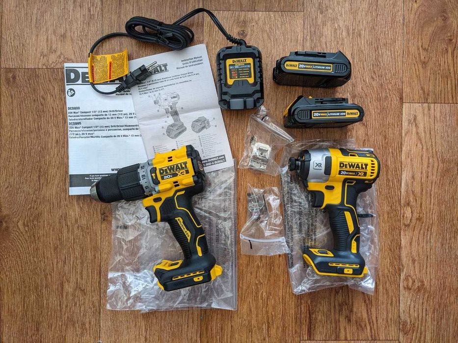 Комплект безщіткових шуруповерт DCD805+гайковерт DCF887 Dewalt 20V