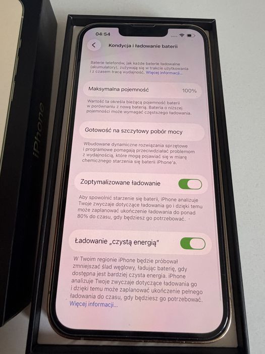 Bateria 100% iPhone 13 Pro 128gb Gold Idealny