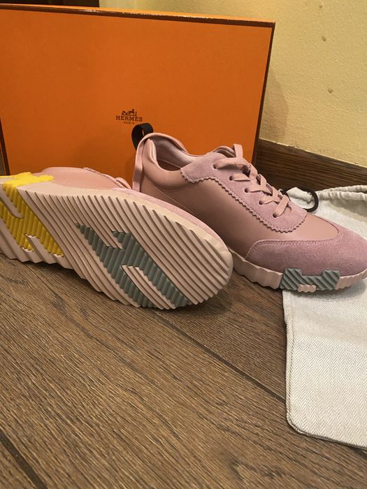 Hermes sneakers 38 bouncing skóra naturalna rose porcelaine stan idealny