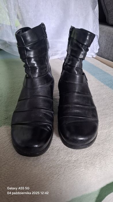 Skórzane, lekko ocieplane botki Gabor