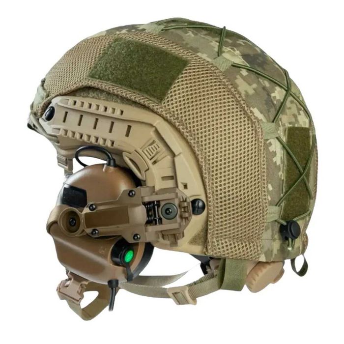 Тактична каска Fast NTS NIJ койот,піксель з навушниками та кріпленнями