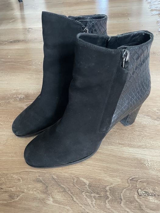 Botki Ecco skórzane czarne